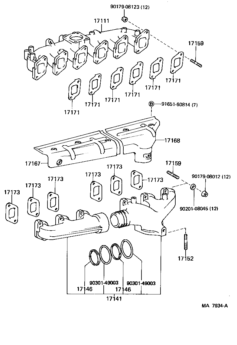 90116-12011 BOLT, STUD(FOR MANIFOLD TO CYLINDER HEAD) product image