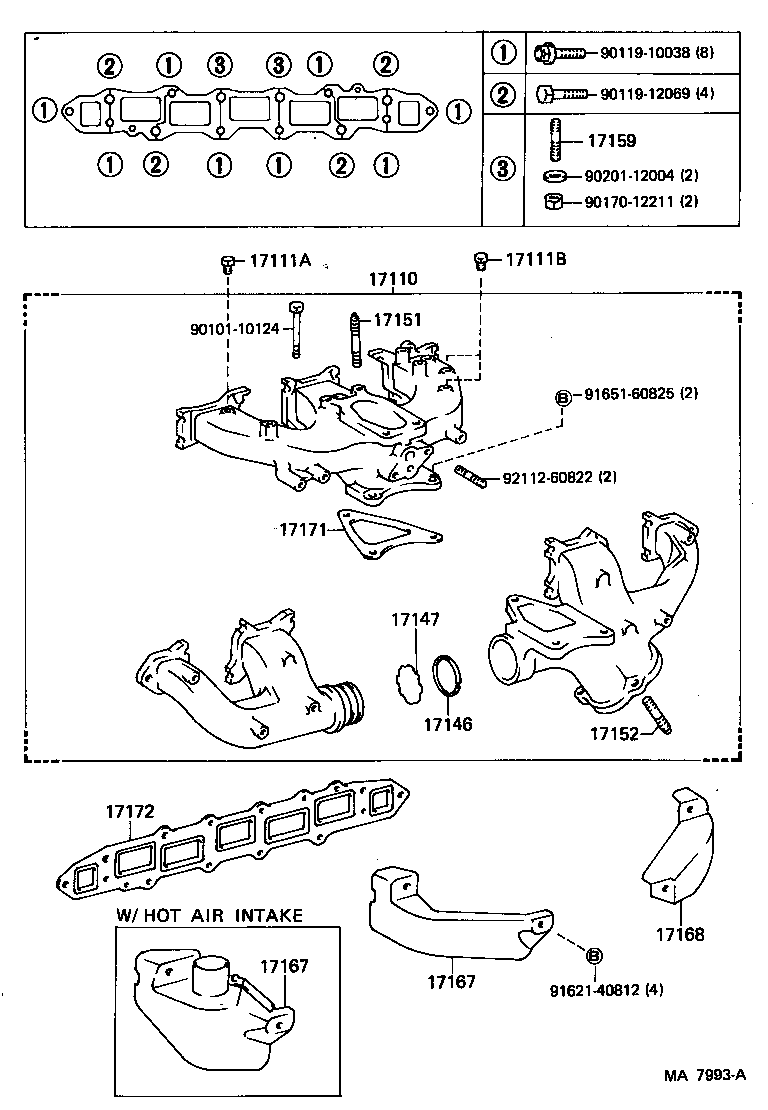 90116-12011 BOLT, STUD(FOR MANIFOLD TO CYLINDER HEAD) product image