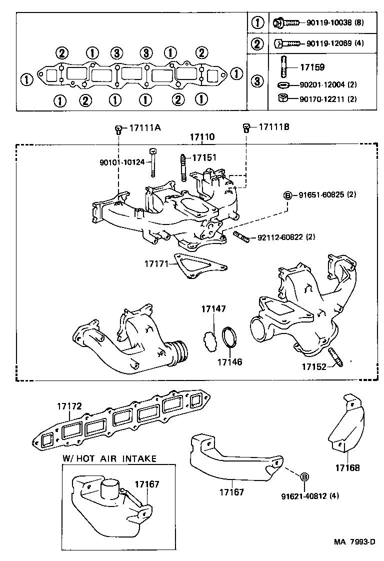 17141-35110 MANIFOLD, EXHAUST product image