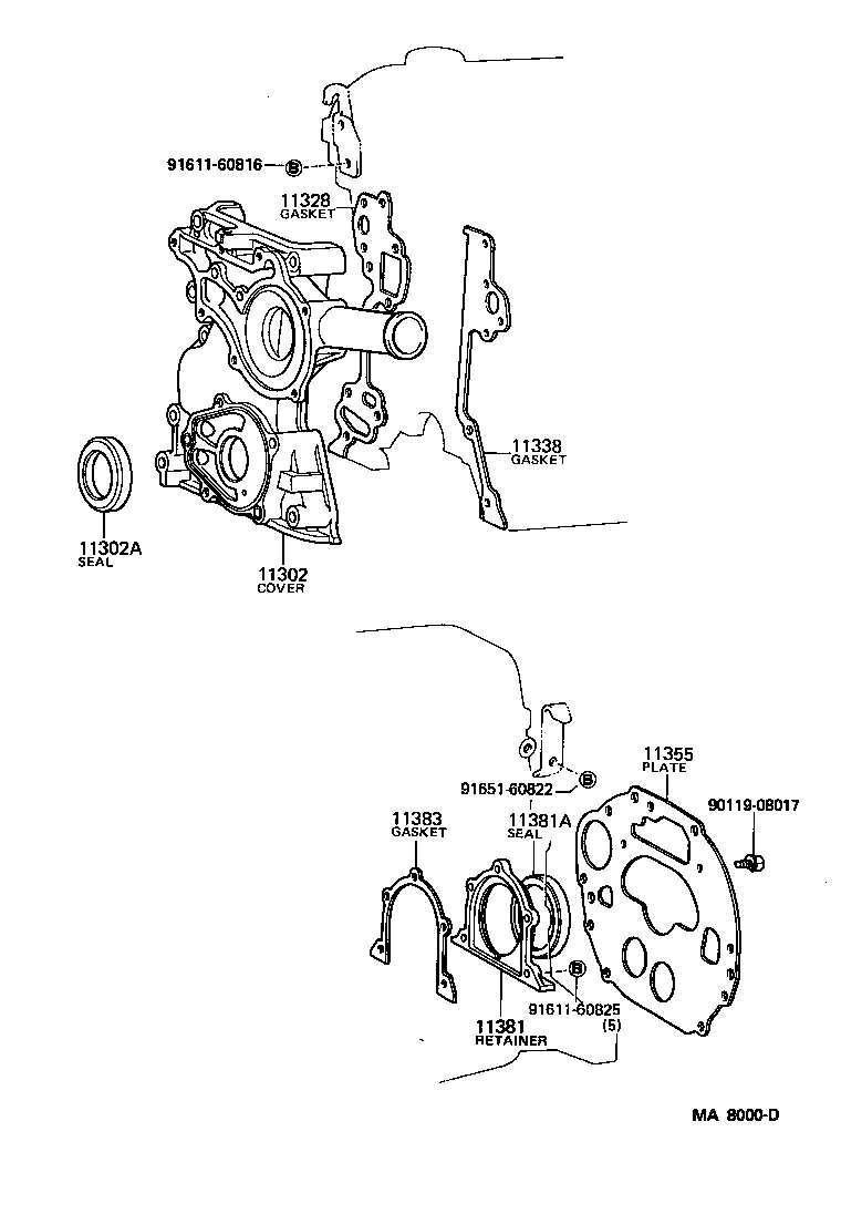 11301-17020 CASE SUB-ASSY, TIMING GEAR product image