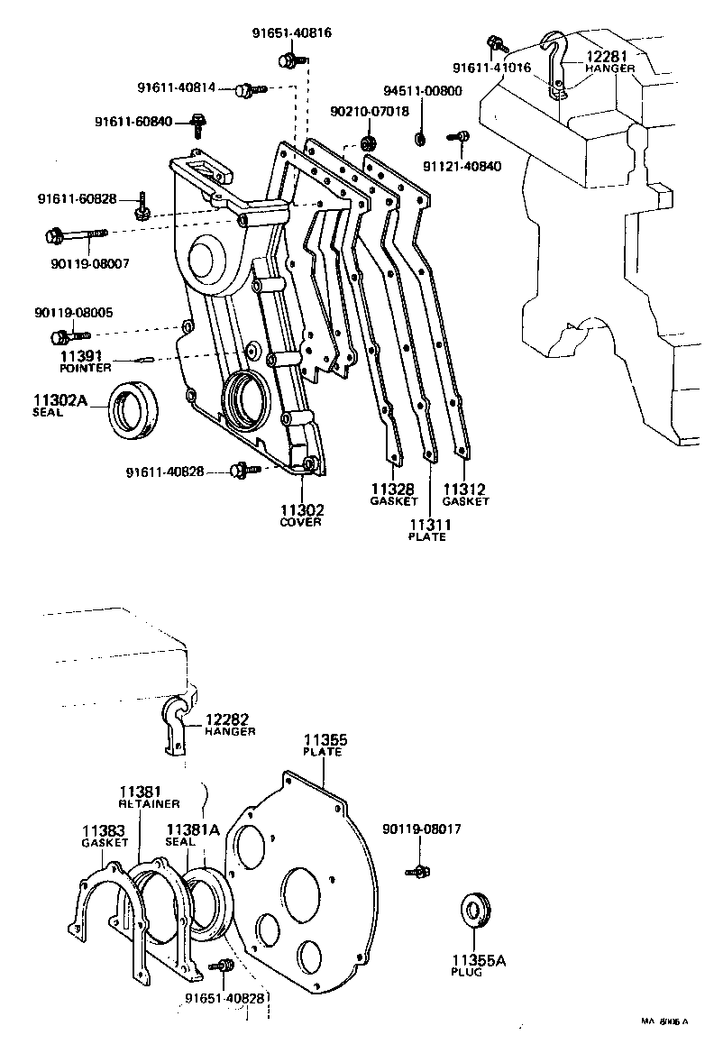 11321-38011 COVER SUB-ASSY, TIMING CHAIN OR BELT product image