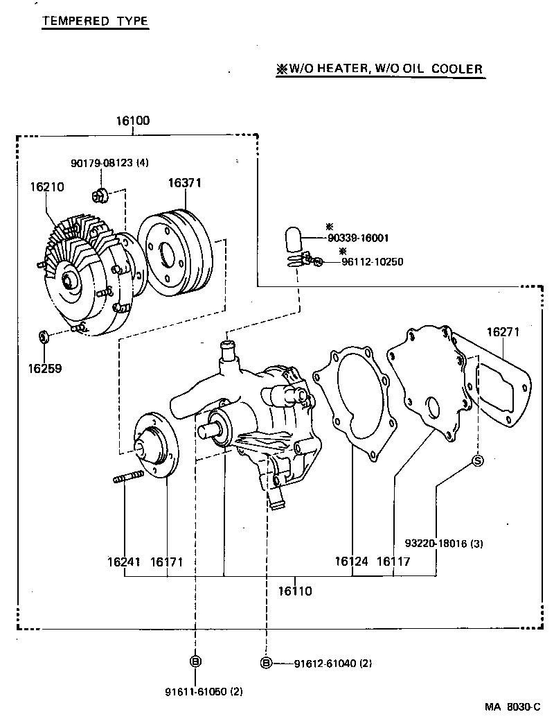 16100-69115 PUMP ASSY, ENGINE WATER product image