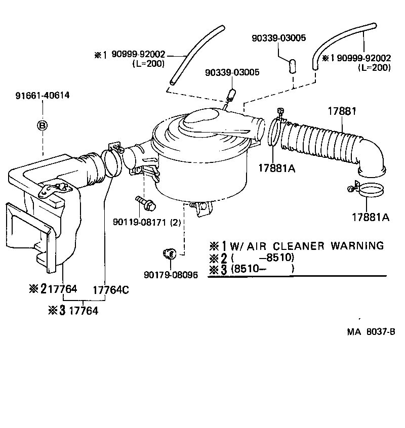 53299-90K08 INLET SUB-ASSY, AIR CLEANER product image