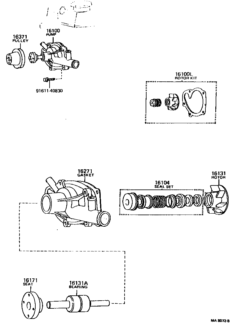 16100-26022 PUMP ASSY, ENGINE WATER product image
