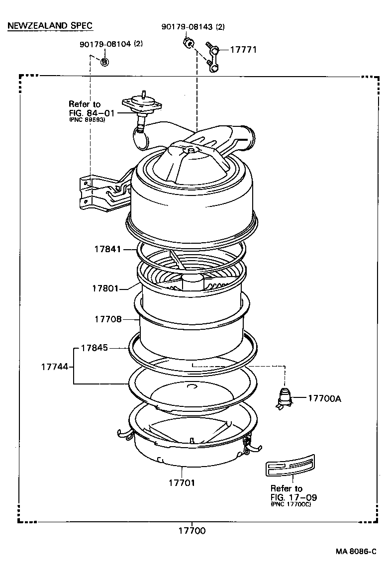 17700-73090 CLEANER ASSY, AIR product image