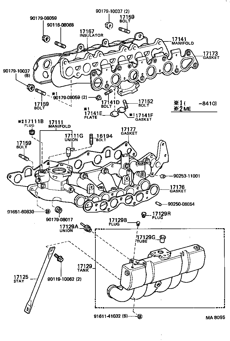 90116-10141 BOLT, STUD(FOR MANIFOLD TO CYLINDER HEAD) product image