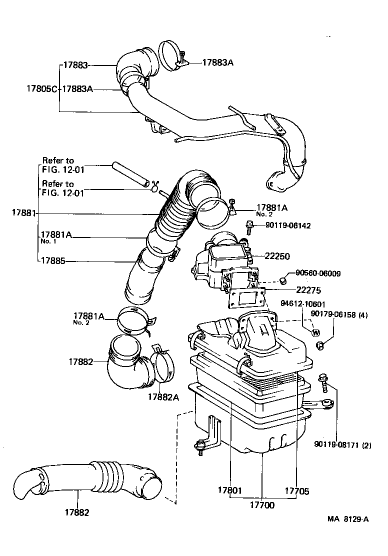 17103-54030 PIPE SUB-ASSY, AIR CLEANER, NO.2 product image