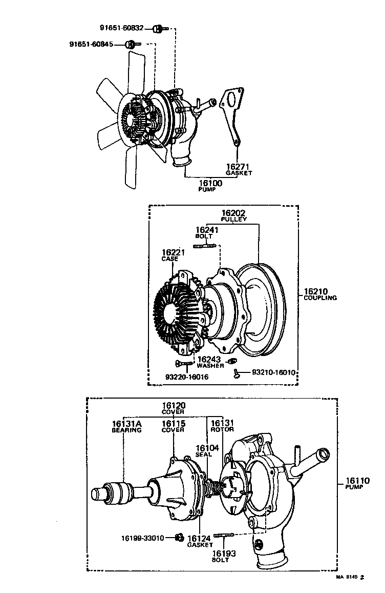 16110-38020 PUMP ASSY, WATER, W/O COUPLING product image