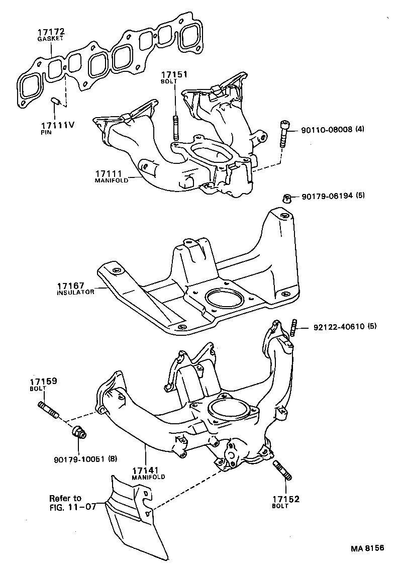 90116-10141 BOLT, STUD(FOR MANIFOLD TO CYLINDER HEAD) product image