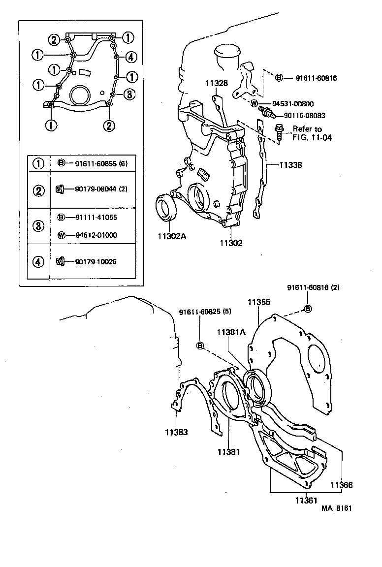 11311-70010 CASE SUB-ASSY, TIMING GEAR product image