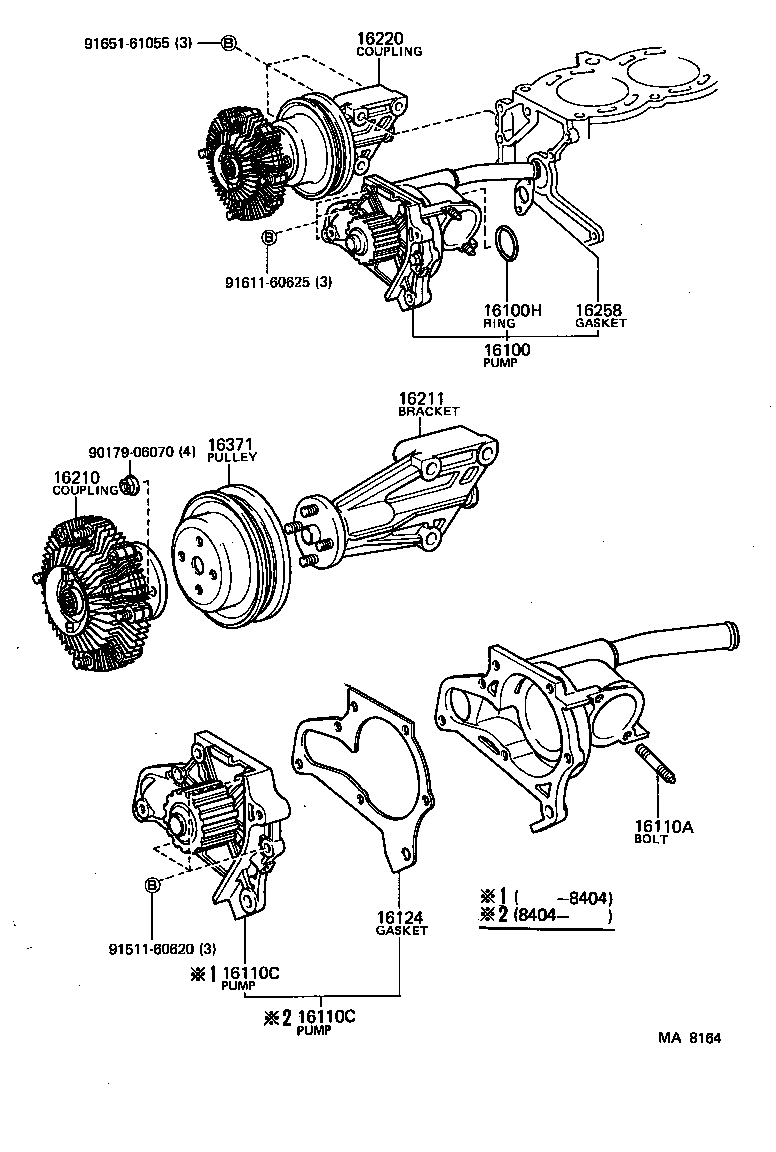 16100-49725 PUMP ASSY, ENGINE WATER product image
