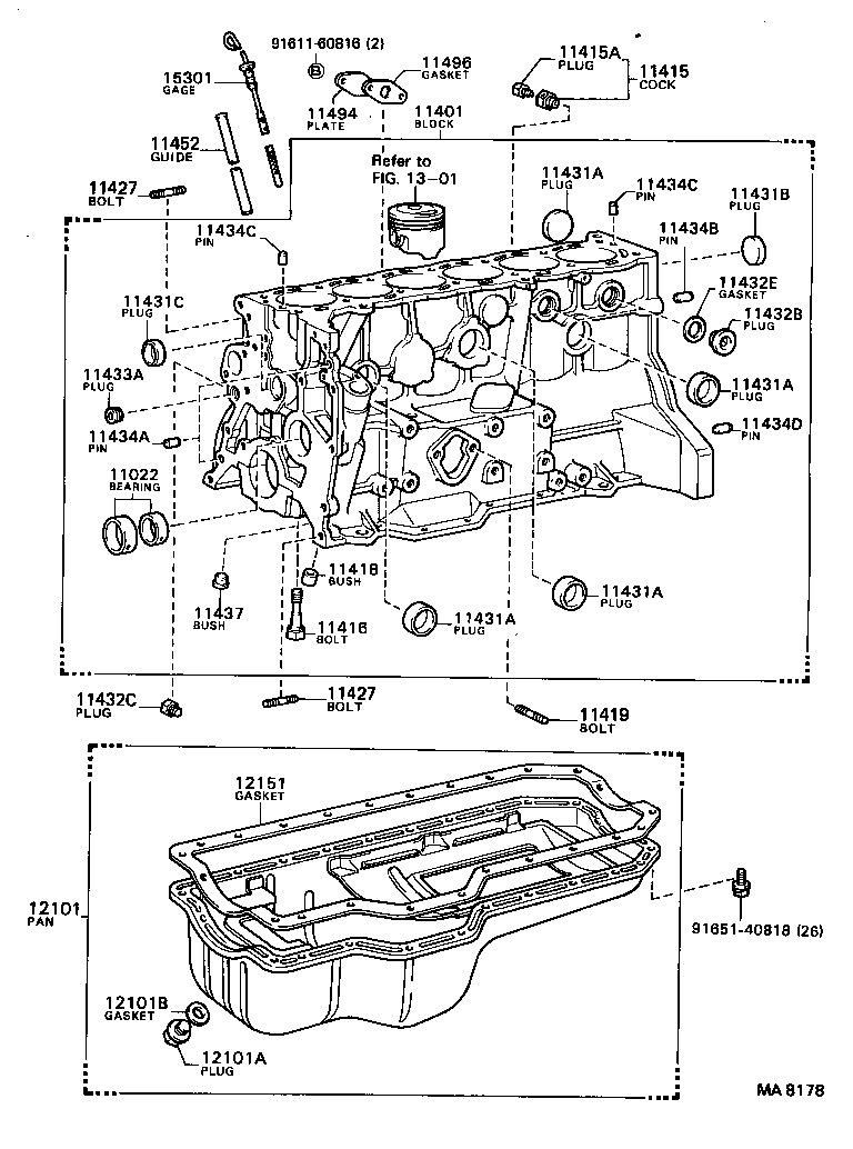 11401-39335 BLOCK SUB-ASSY, CYLINDER product image
