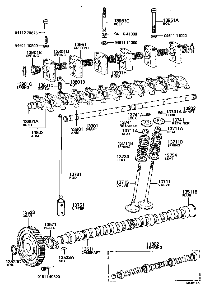 13994-76010 BOLT, STUD(FOR ROCKER SUPPORT) product image