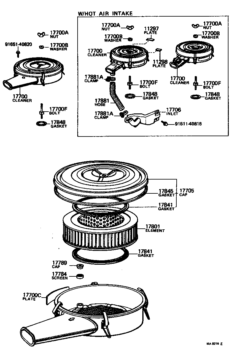 17705-34100 CAP SUB-ASSY, AIR CLEANER product image