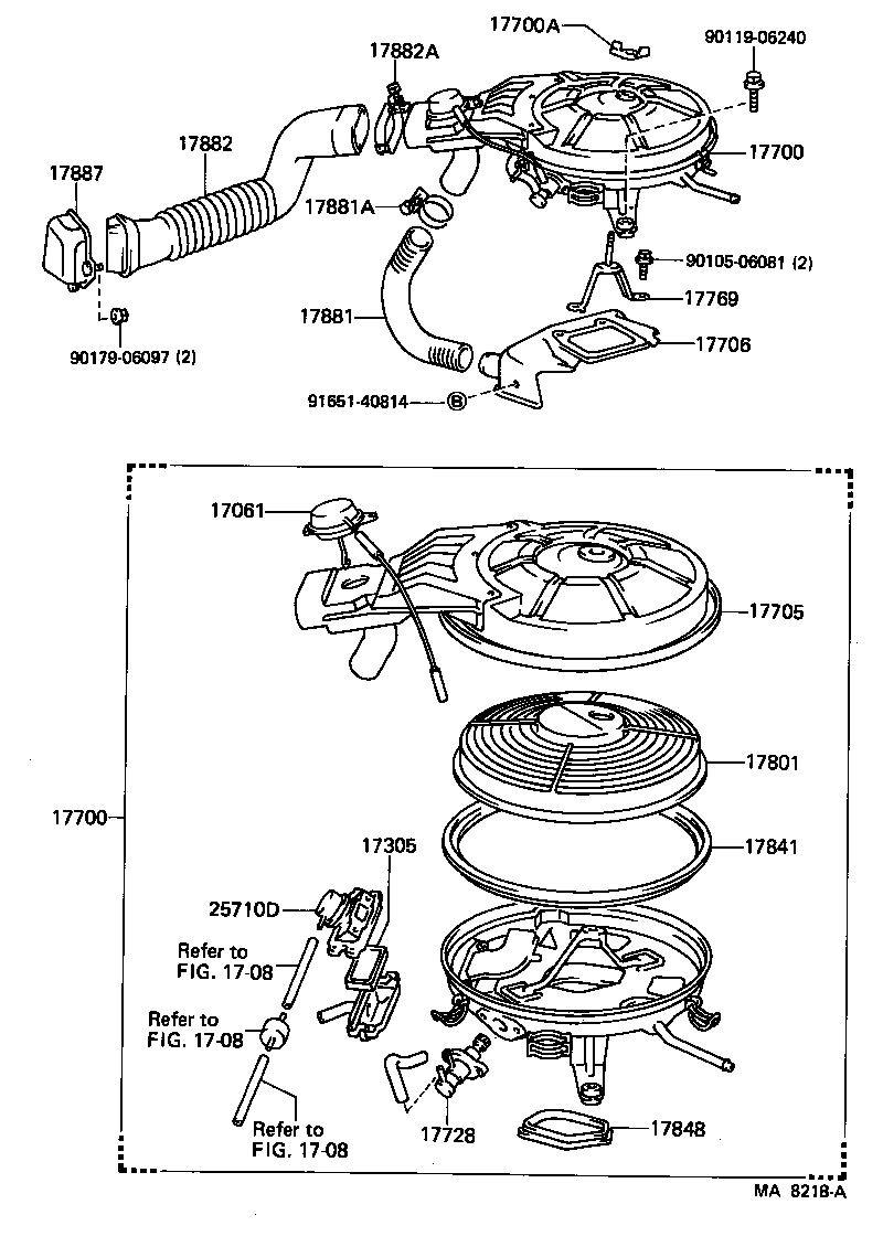 17705-15130 CAP SUB-ASSY, AIR CLEANER product image