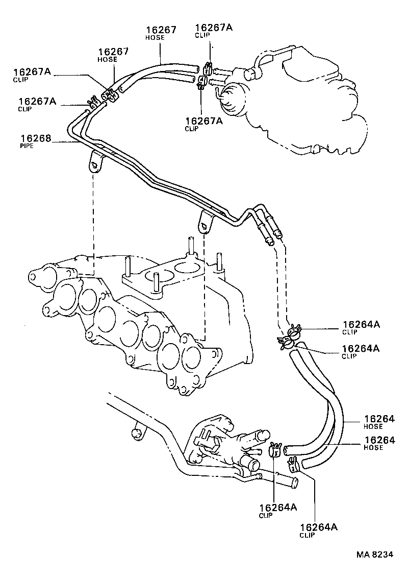 16282-62010 HOSE, WATER BY-PASS, NO.5 product image