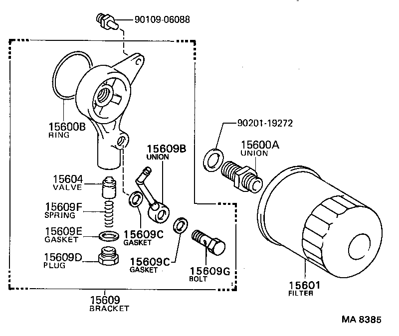 15670-88361 BRACKET SUB-ASSY, OIL FILTER product image