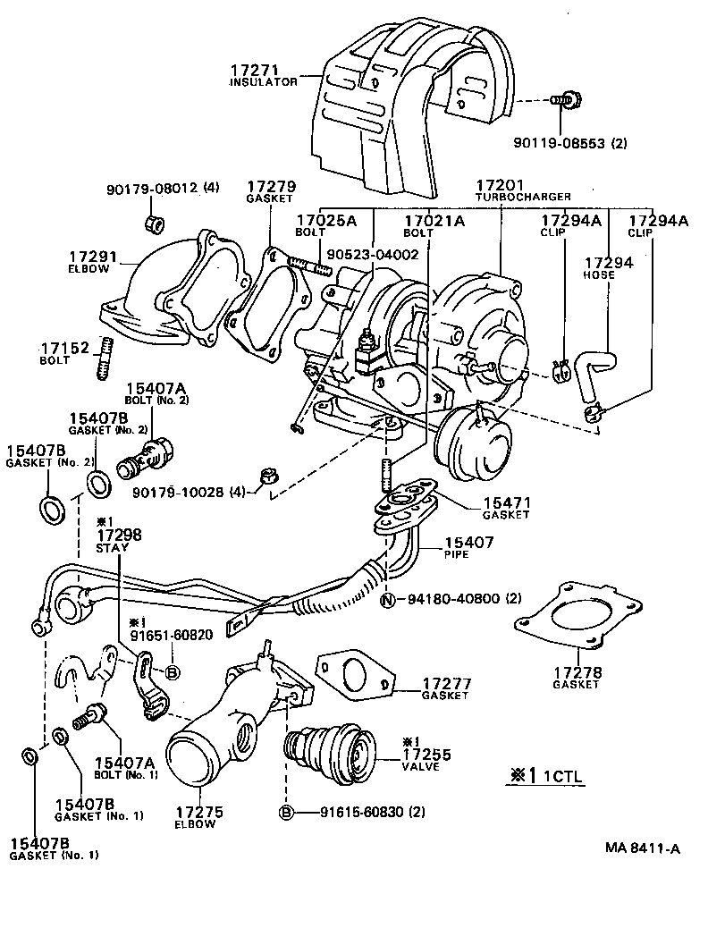 90116-08200 BOLT, STUD(FOR TURBINE HOUSING) product image