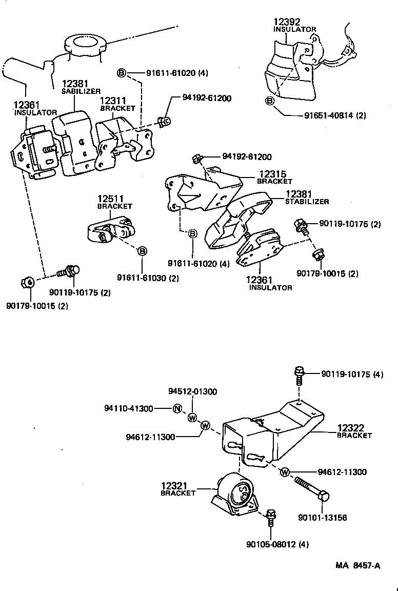 12381-54040 STABILIZER, ENGINE MOUNTING product image