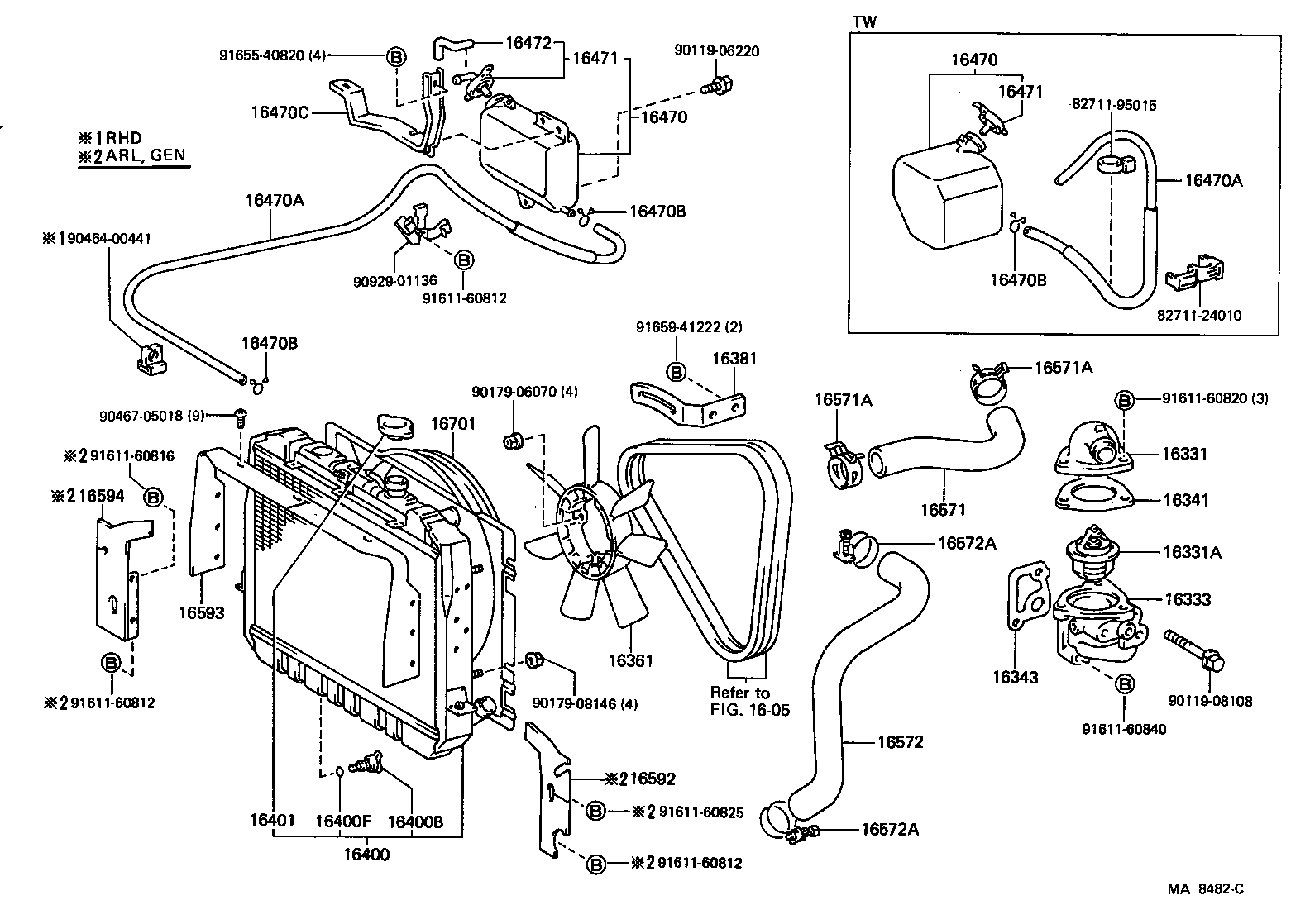 16572-71040 HOSE, RADIATOR, OUTLET product image