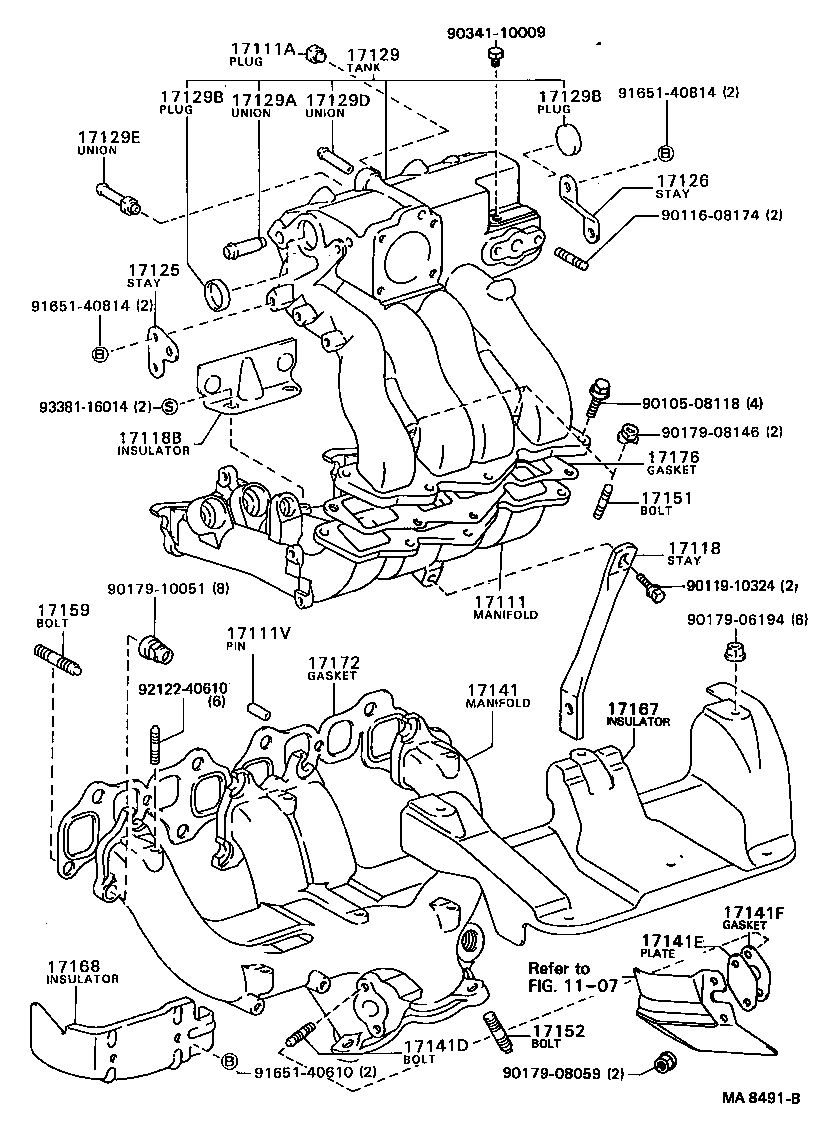 17167-73010 INSULATOR, EXHAUST MANIFOLD HEAT, NO.1 product image