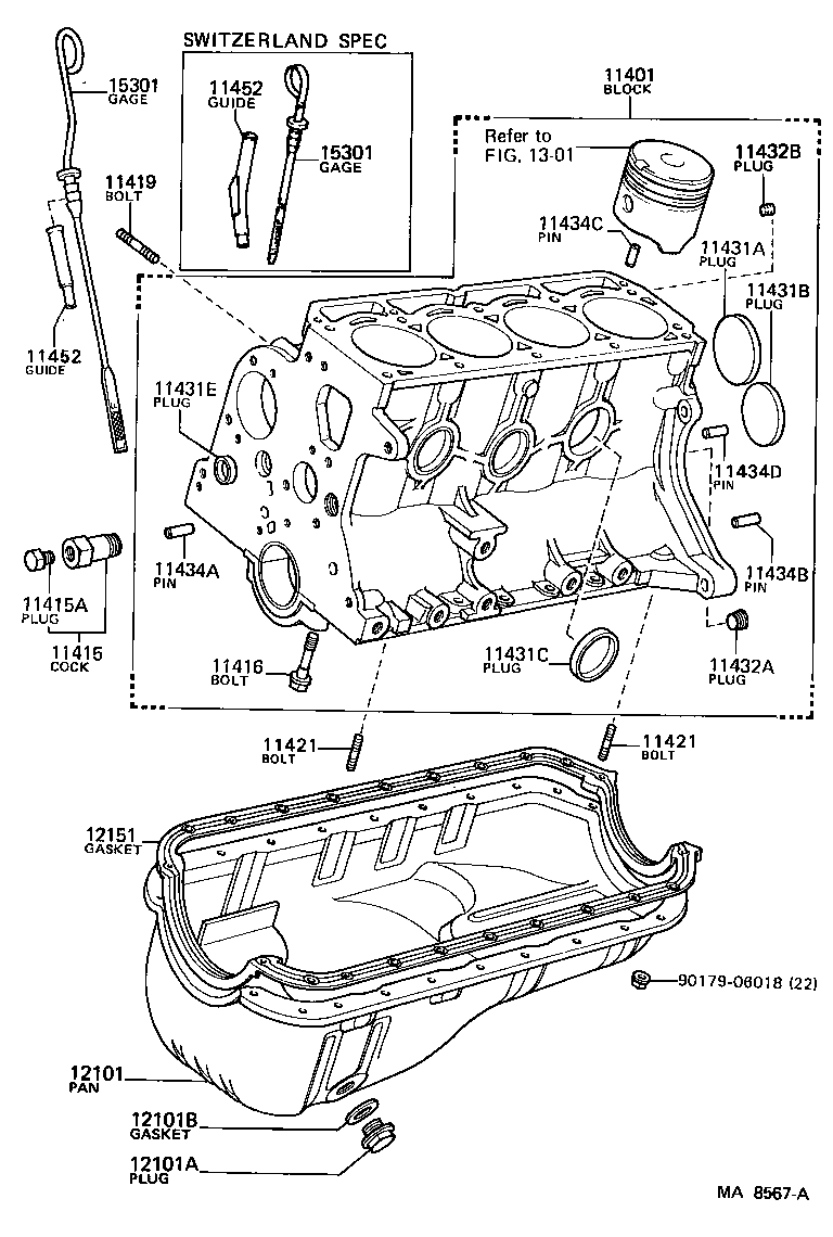 11401-19335 BLOCK SUB-ASSY, CYLINDER product image