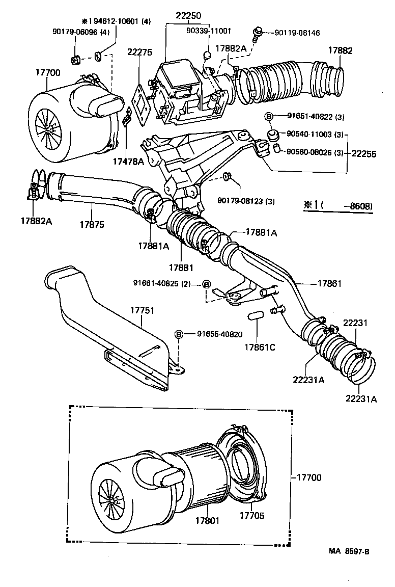 17705-43050 CAP SUB-ASSY, AIR CLEANER product image