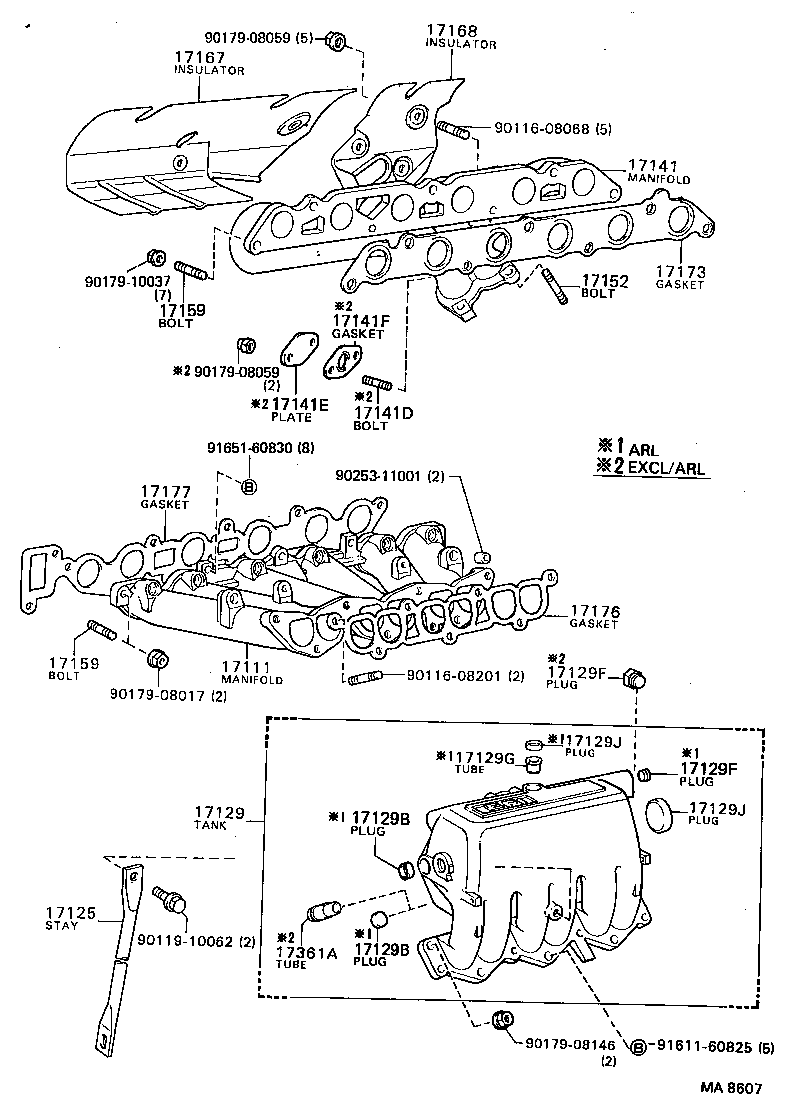 90116-10141 BOLT, STUD(FOR MANIFOLD TO CYLINDER HEAD) product image