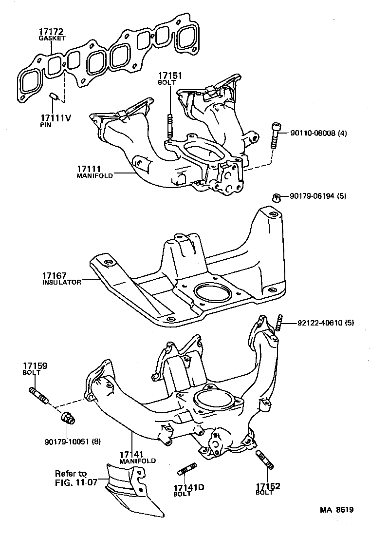 17101-64090 MANIFOLD, INTAKE product image