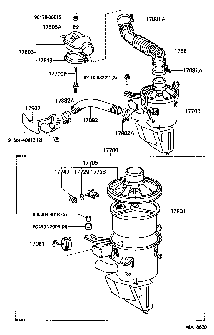 17705-72050 CAP SUB-ASSY, AIR CLEANER product image