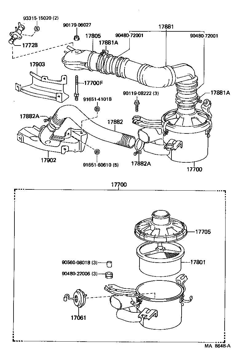 17705-64070 CAP SUB-ASSY, AIR CLEANER product image