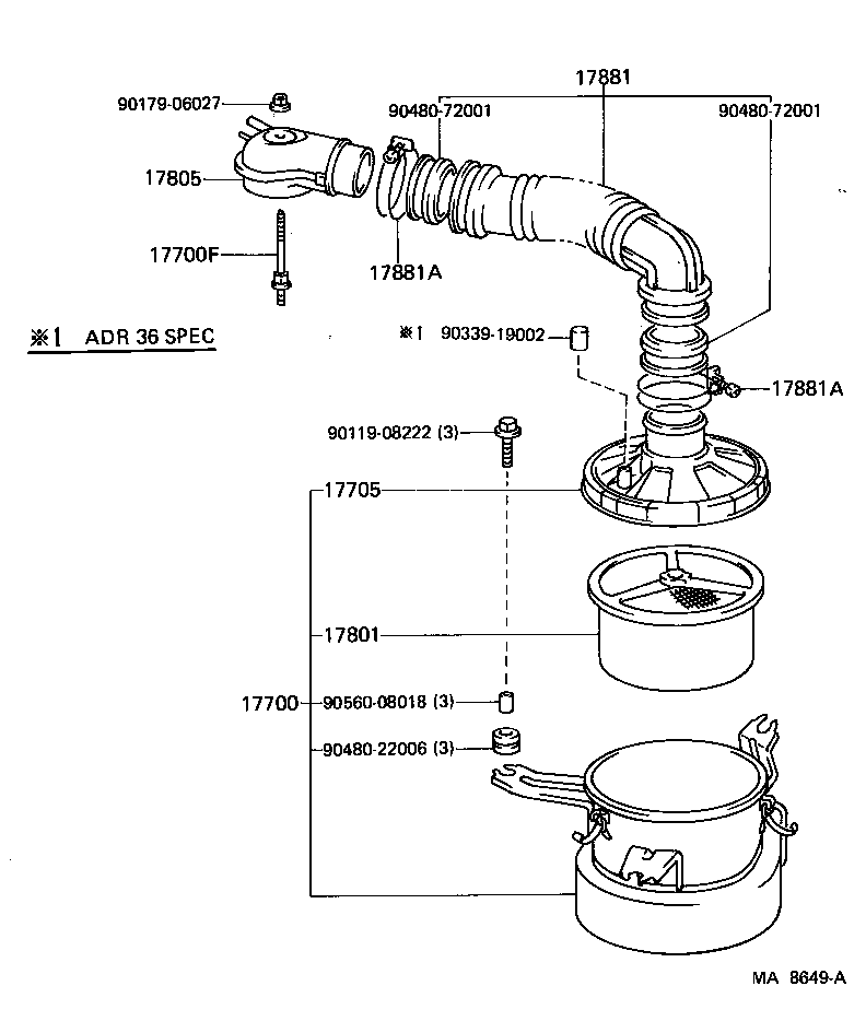17705-72050 CAP SUB-ASSY, AIR CLEANER product image