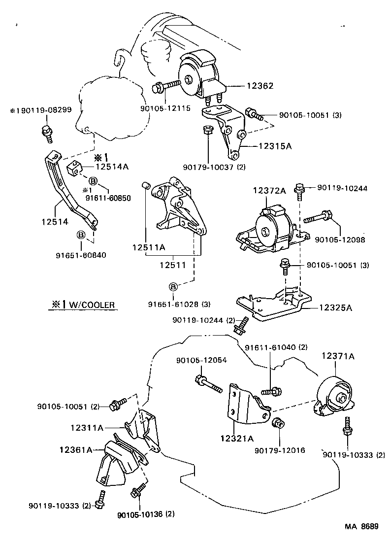 12351-74010 DAMPER, ENGINE MOUNTING product image