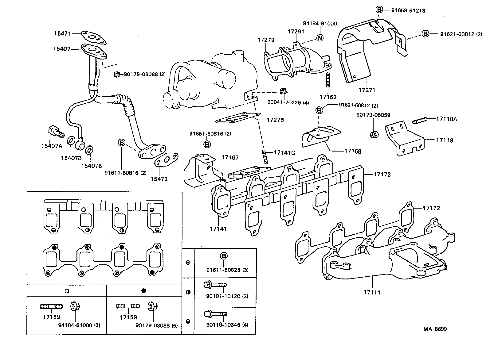 90044-30041 GASKET(FOR TURBO OIL INLET PIPE) product image