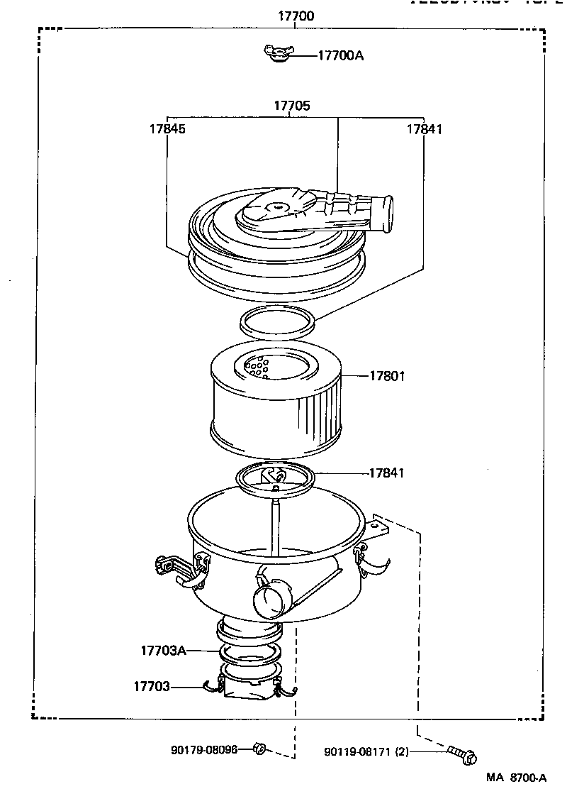 17103-54040 PIPE SUB-ASSY, AIR CLEANER, NO.2 product image