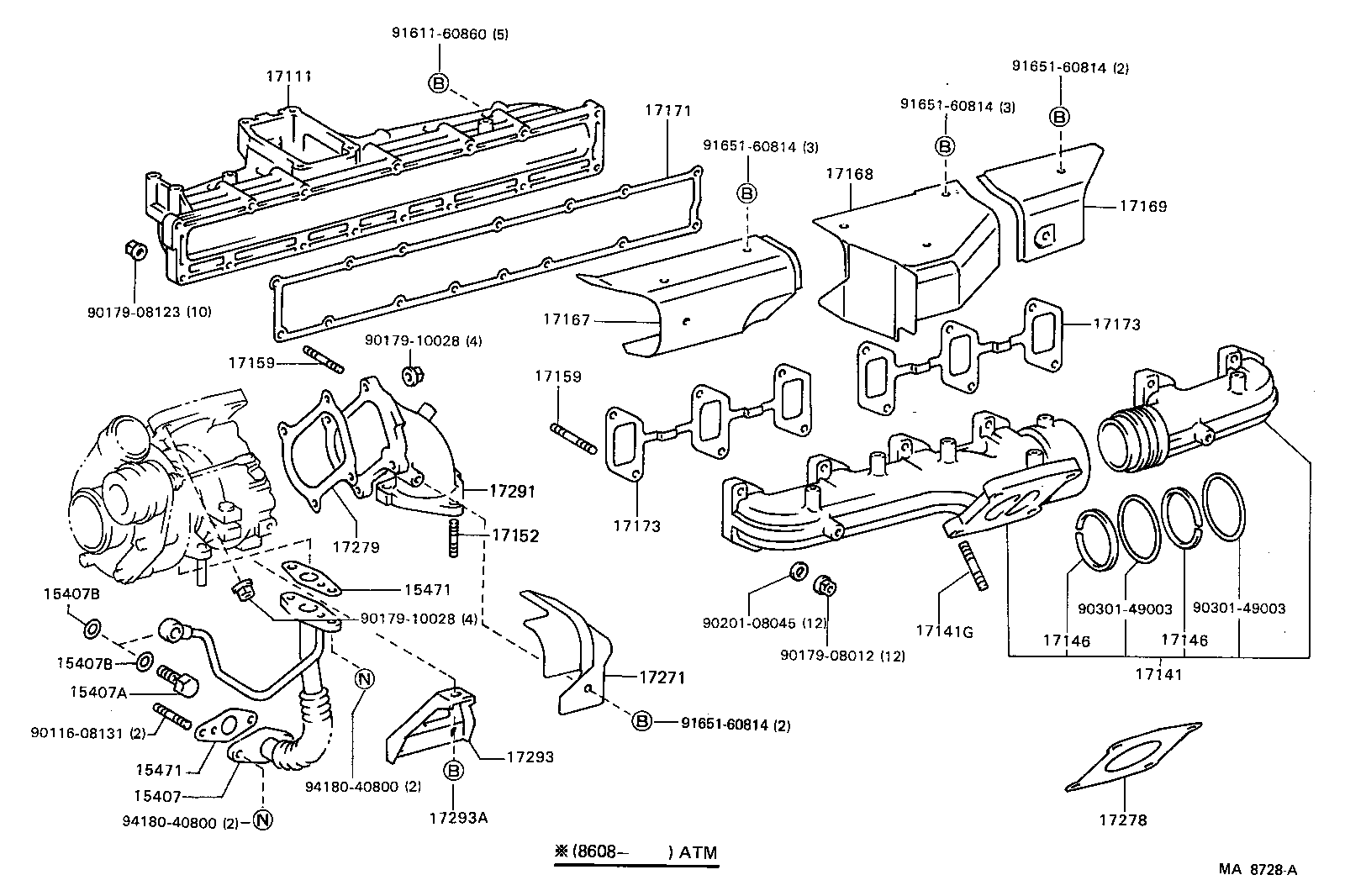 90116-12011 BOLT, STUD(FOR MANIFOLD TO CYLINDER HEAD) product image