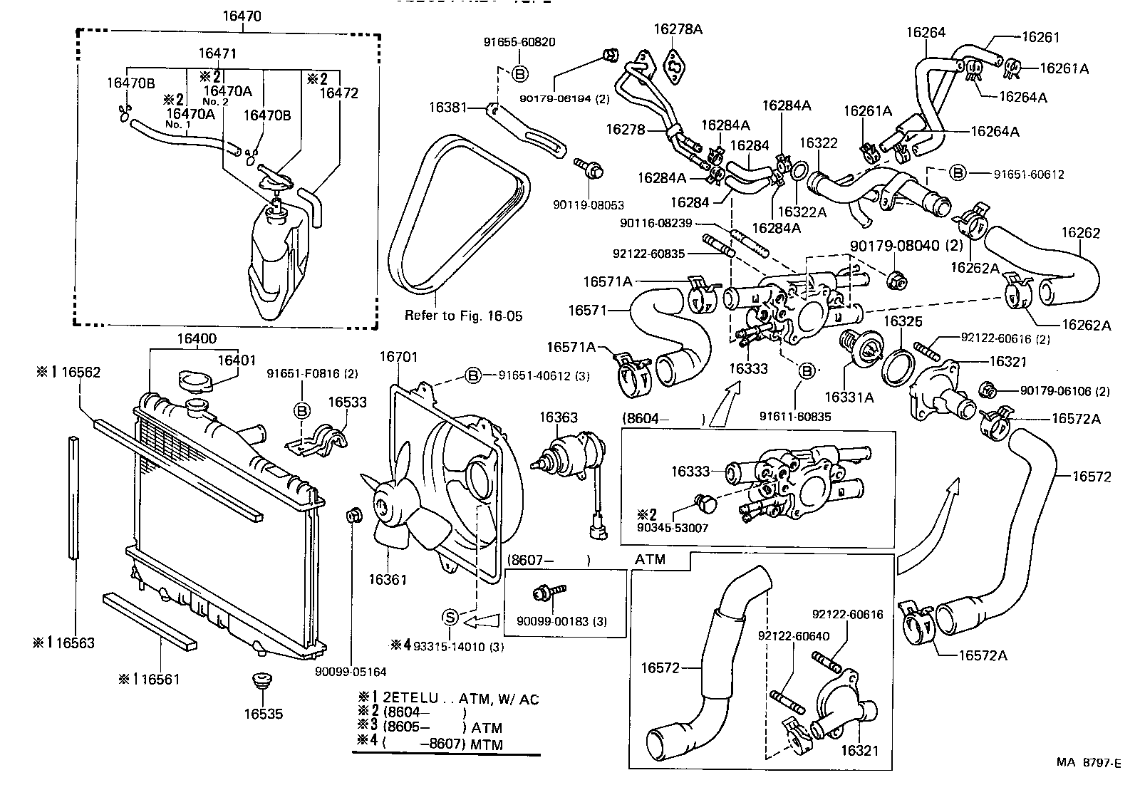16261-55020 HOSE, WATER BY-PASS product image