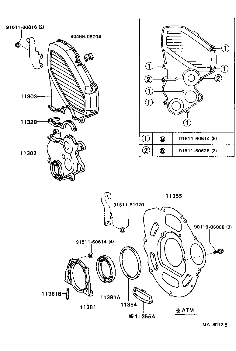 90116-06168 BOLT, STUD(FOR ENGINE REAR OIL SEAL RETAINER) product image