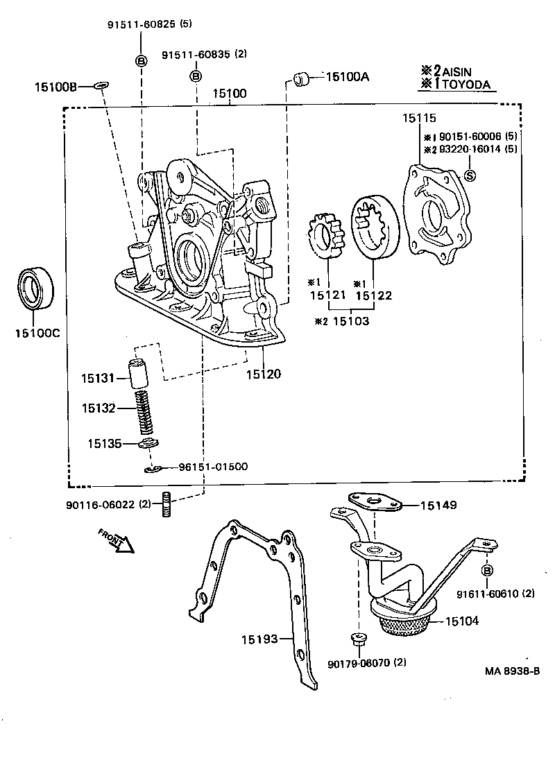 15115-15020 COVER, OIL PUMP product image
