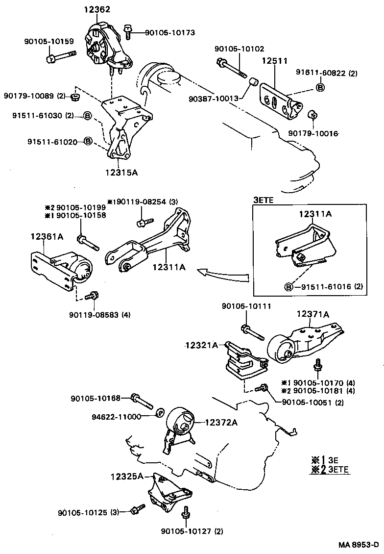 12372-55010 INSULATOR, ENGINE MOUNTING, LH(FOR TRANSVERSE ENGINE) product image