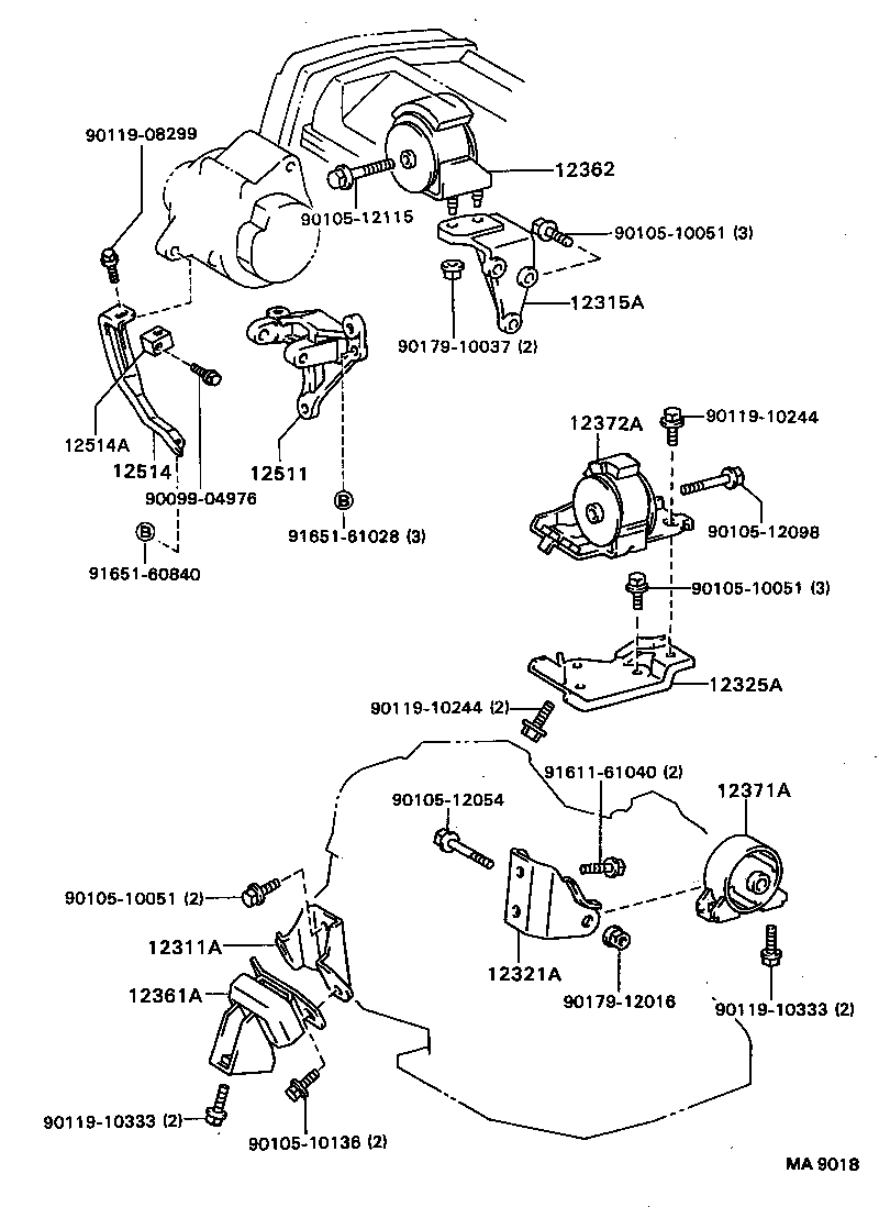 12351-74010 DAMPER, ENGINE MOUNTING product image
