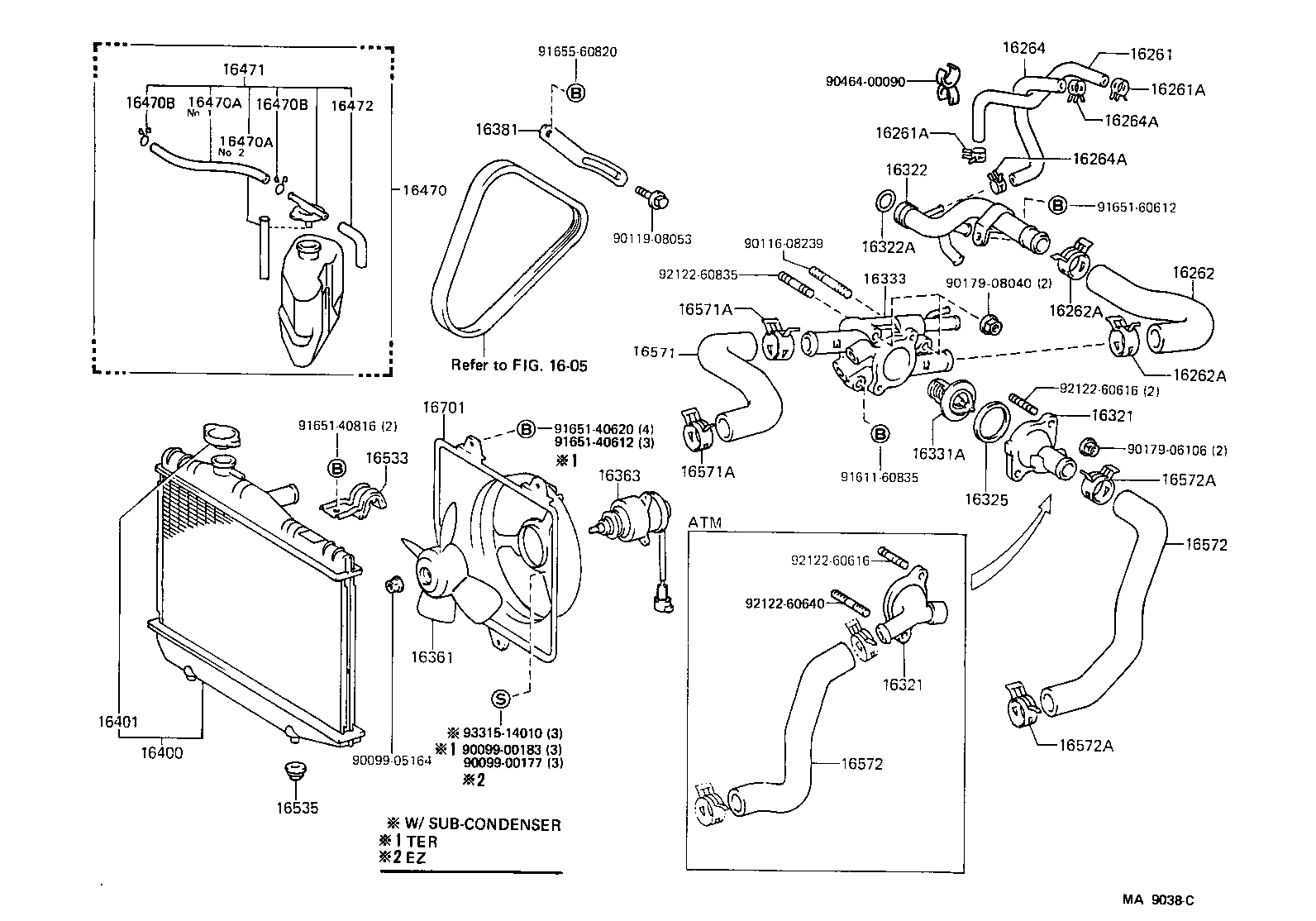 16261-11040 HOSE, WATER BY-PASS product image