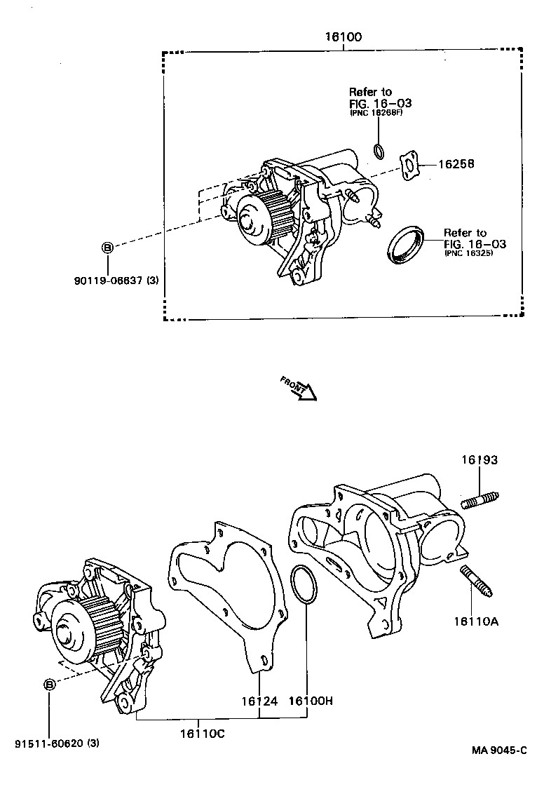 16100-69305 PUMP ASSY, ENGINE WATER product image