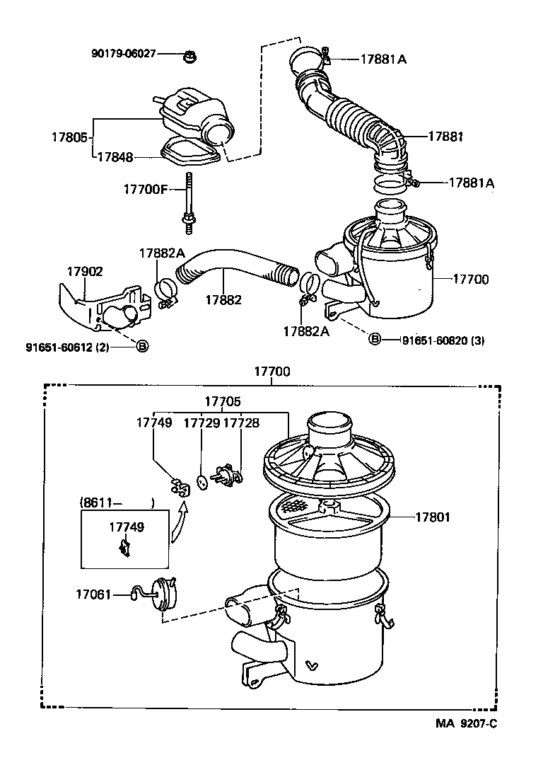 17705-72090 CAP SUB-ASSY, AIR CLEANER product image