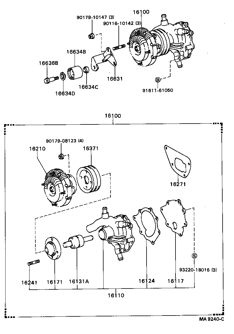 16100-39356 PUMP ASSY, ENGINE WATER product image