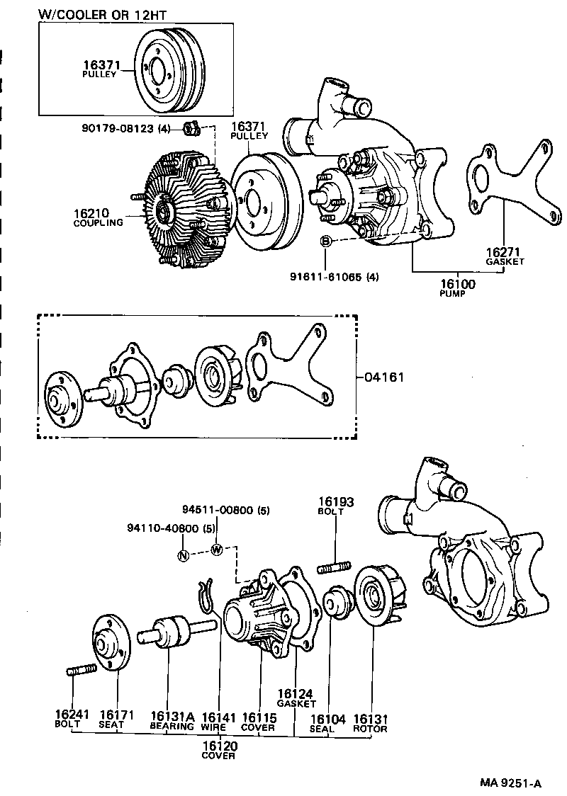 16100-39356 PUMP ASSY, ENGINE WATER product image