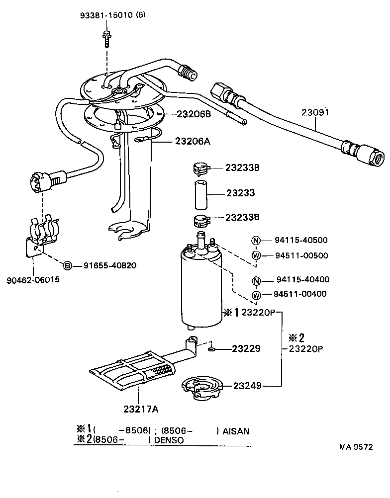 22234-74010 HOSE, AUXILIARY AIR VALVE, NO.2 product image