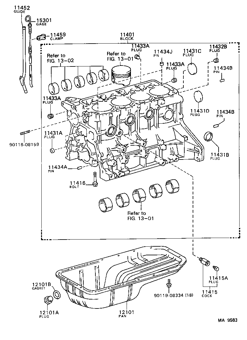 90341-18018 PLUG, W/HEAD STRAIGHT SCREW, NO.1(FOR CYLINDER BLOCK) product image