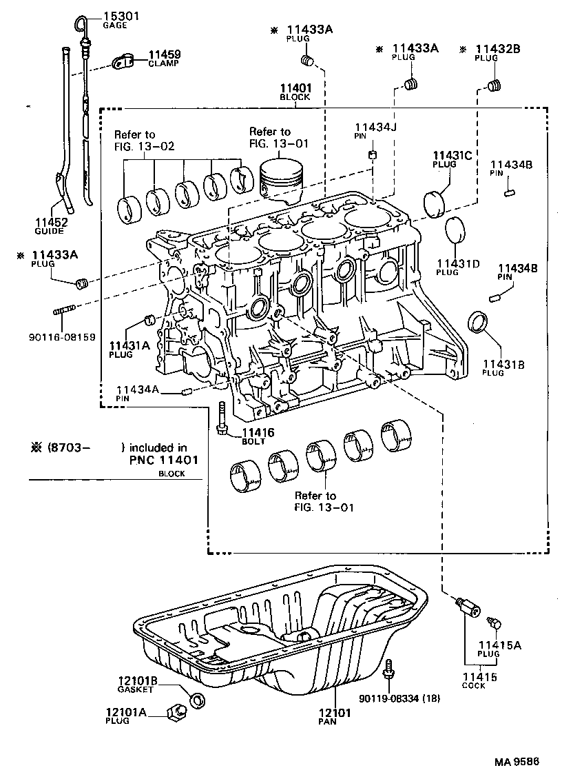 11401-79335 BLOCK SUB-ASSY, CYLINDER product image