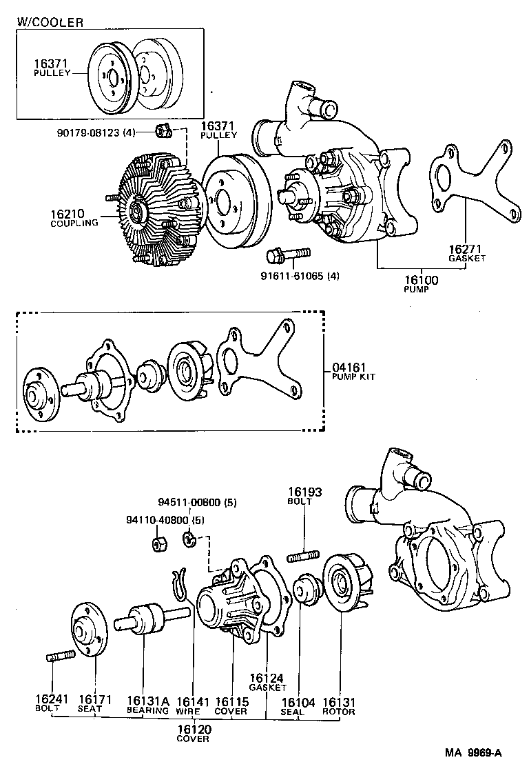 16100-69156 PUMP ASSY, ENGINE WATER product image